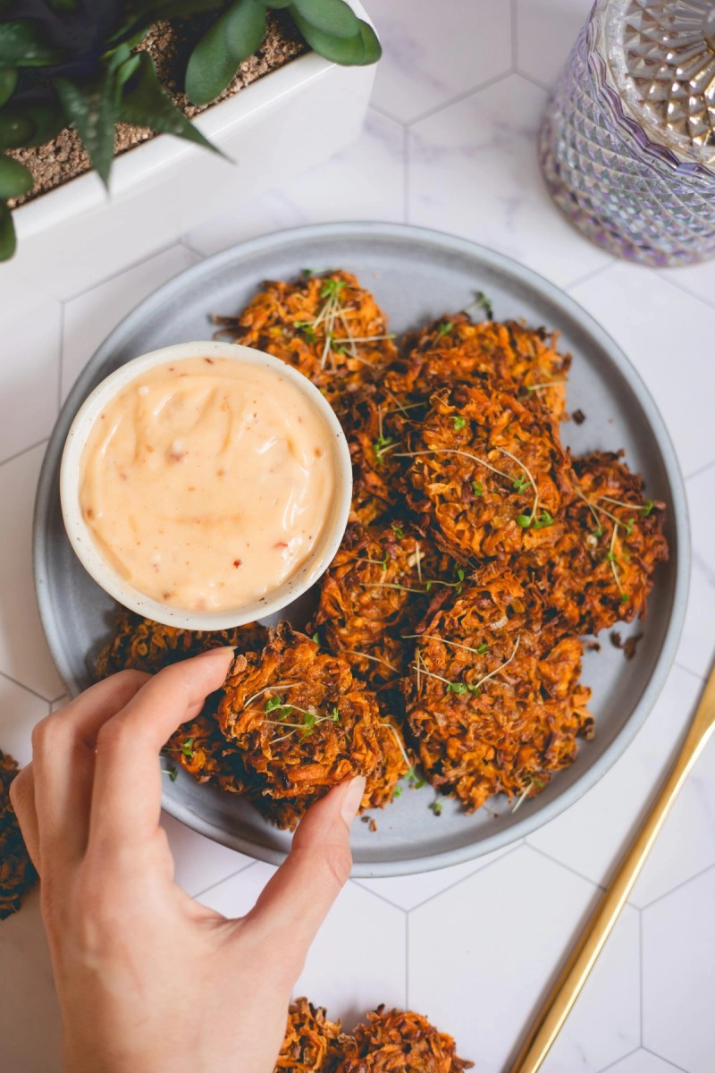 Crispy sweet potato patties