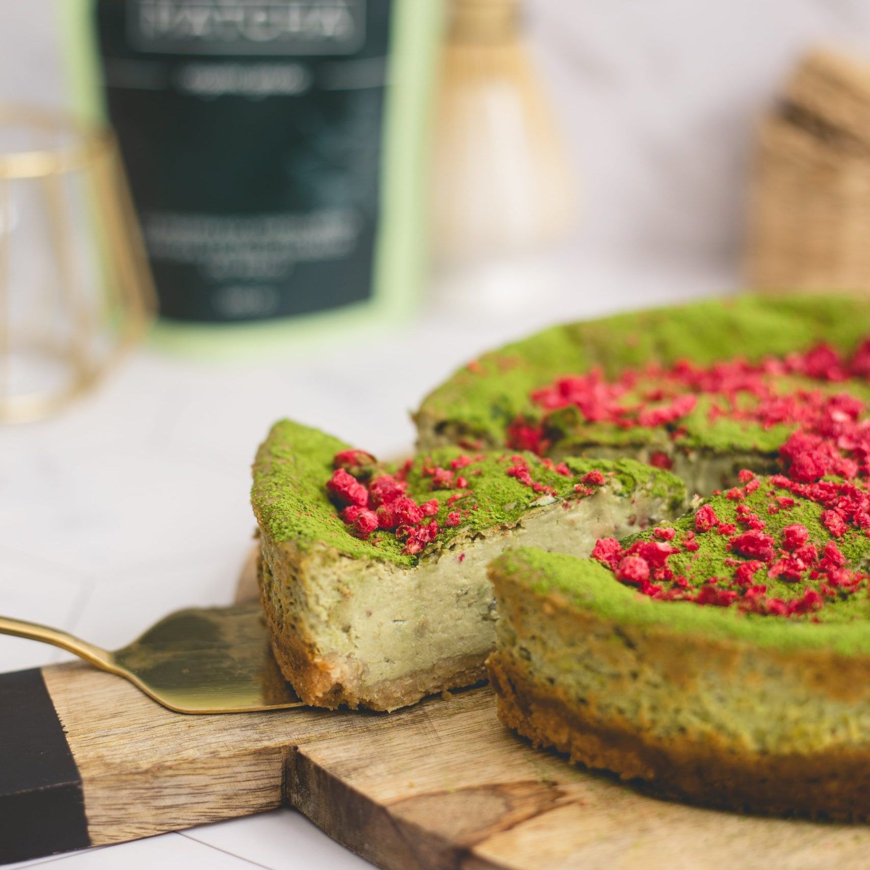 Veganski Matcha Cheesecake