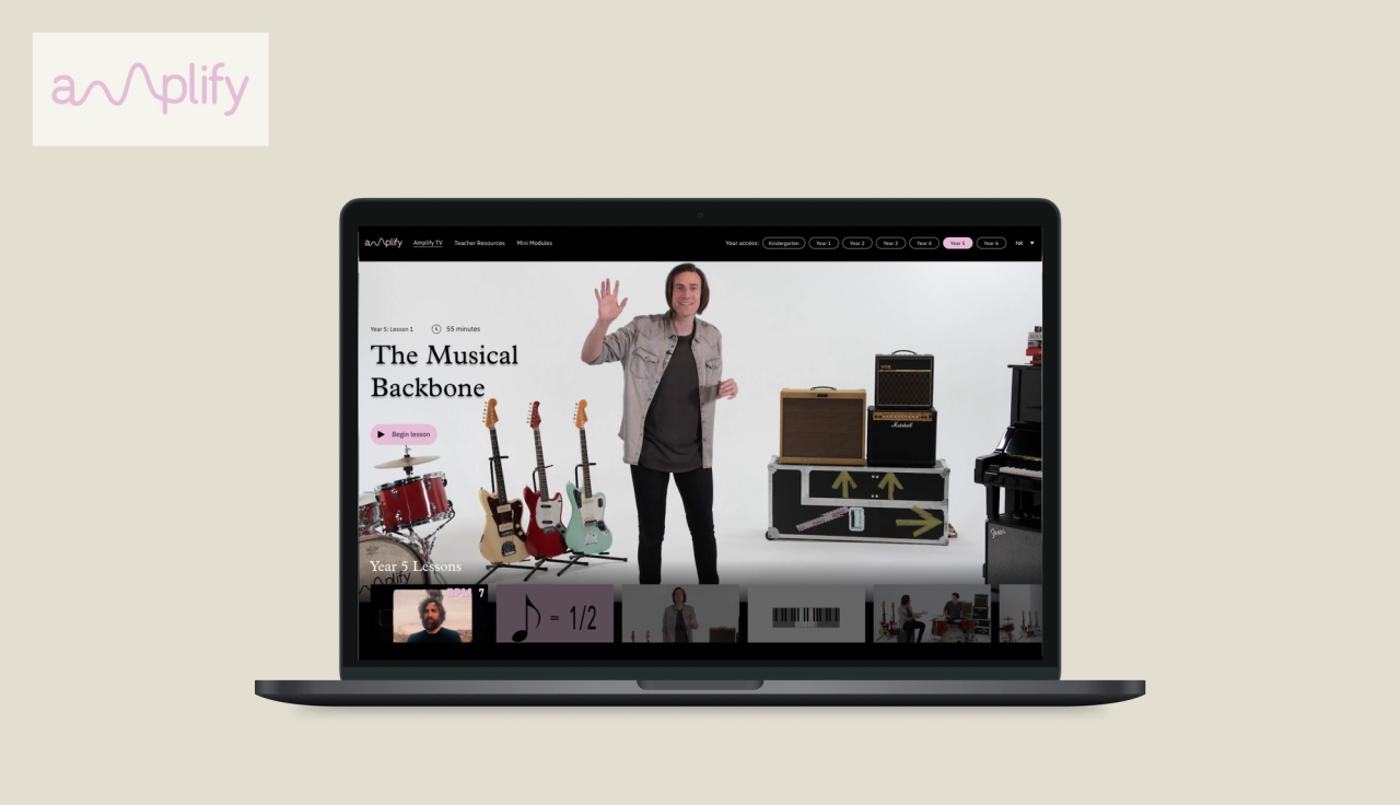 a screenshot of the Amplify platform on a laptop