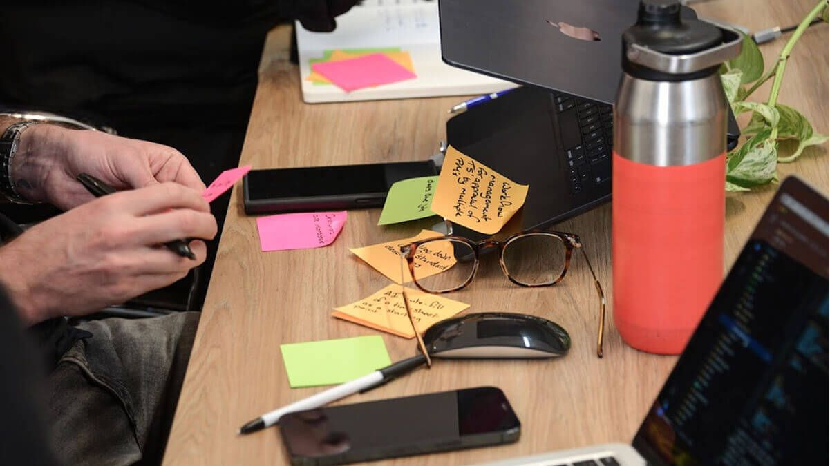 Airteam offsite working on the desk