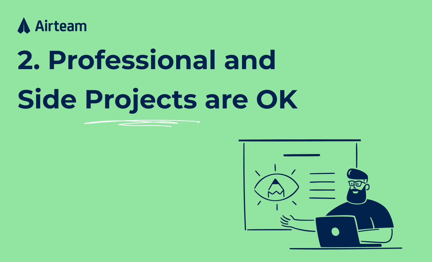 Airteam's second team interview note: professional and side projects are okay.