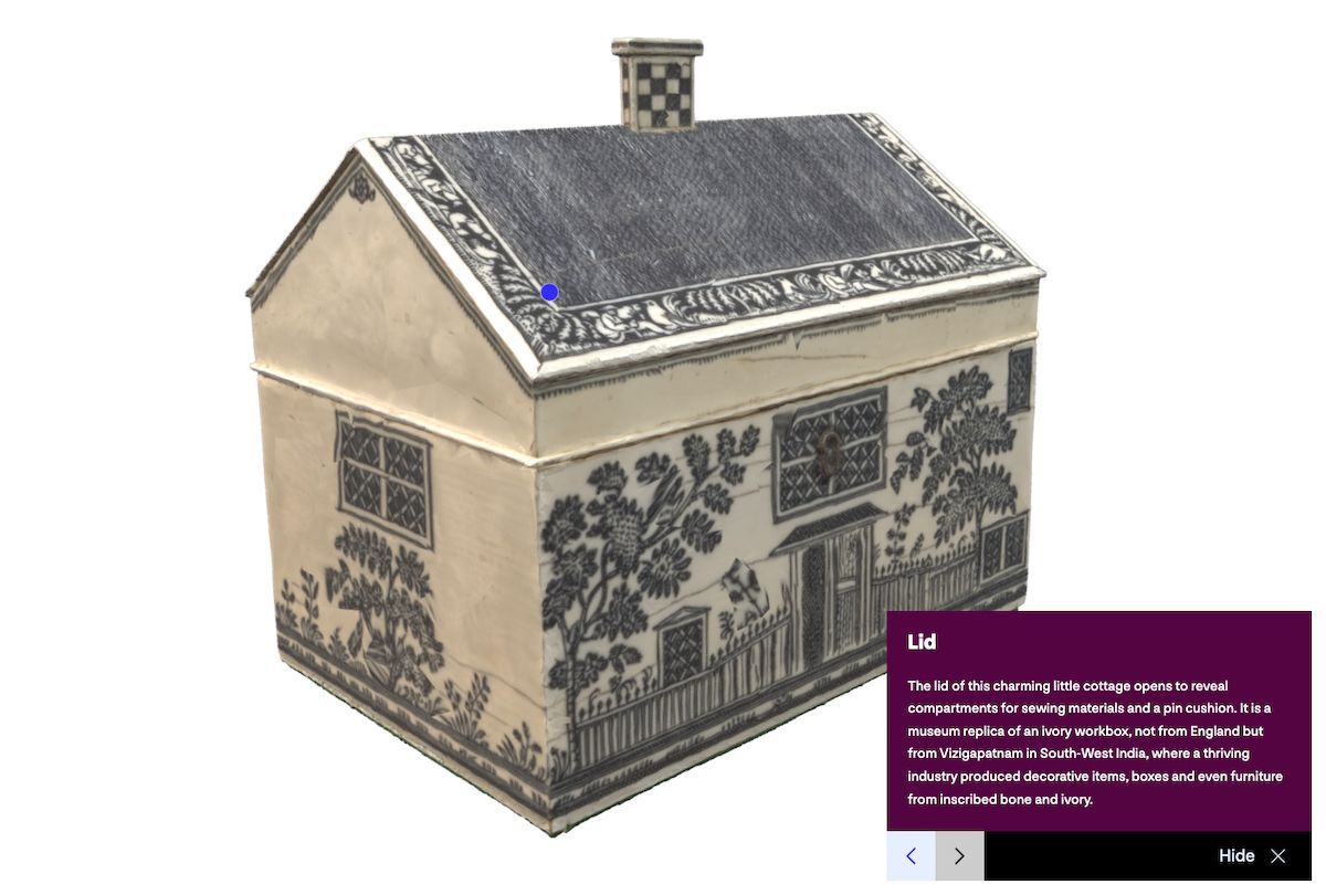 A 3D model of a cottage that is showcased on Museums of History NSW website.