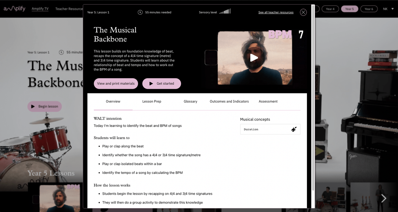 a screenshot of the Amplify platform