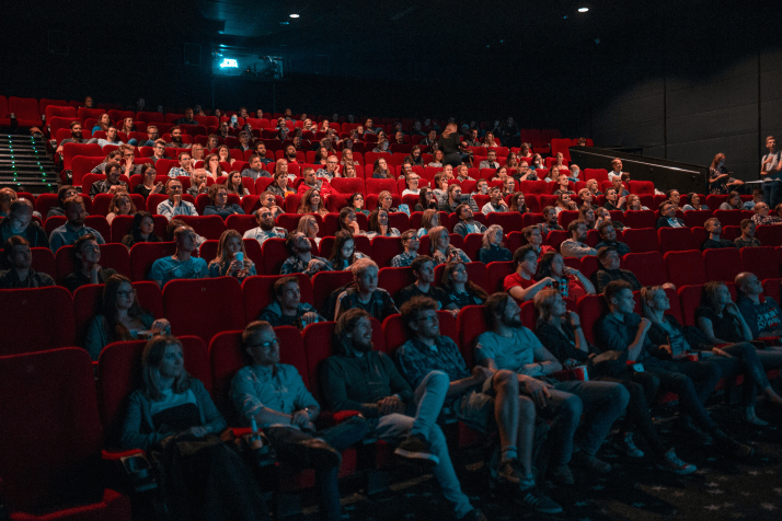 Photo of a cinema auditorium, representing Val Morgan's cinema advertising network