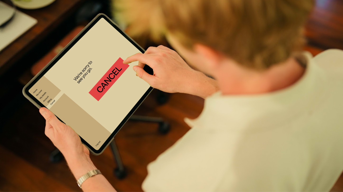 someone cancelling using an ipad