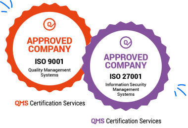 Airteam's two ISO certified logos for ISO 9001 and ISO 27001.