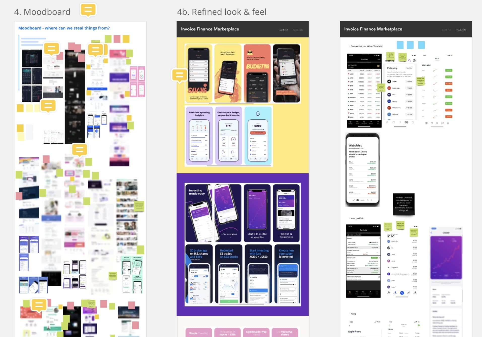 Mood board showing colour palette, typography, and visual direction for the Flock brand identity