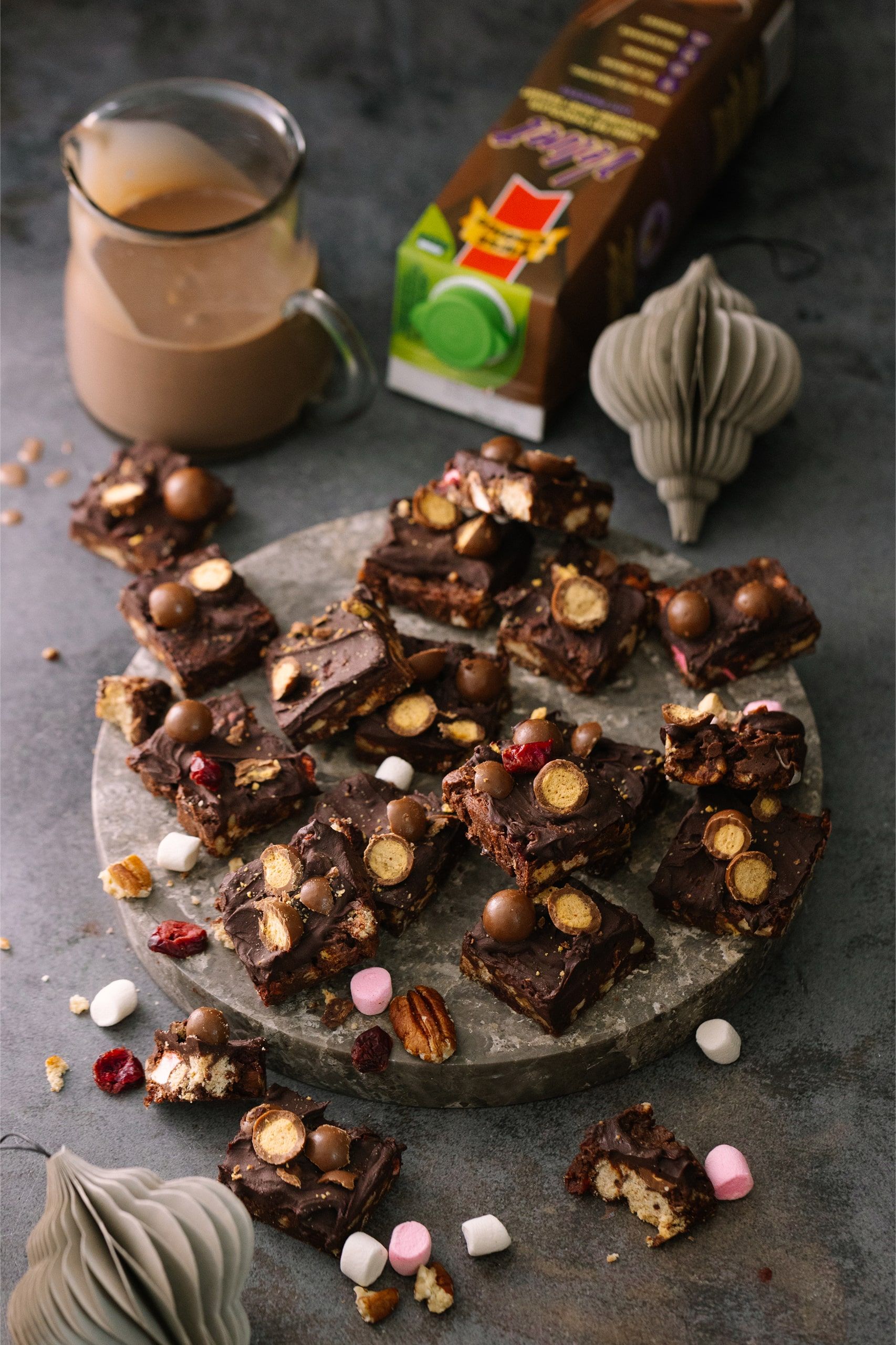 Festive Chocolate Velvet Rocky Road