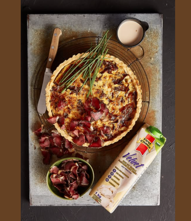 Biltong and Blue Cheese Quiche