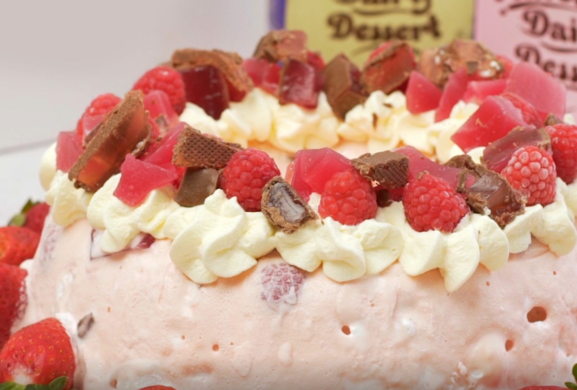 an image of Turkish Delight & Raspberry Ice-Cream Cake
