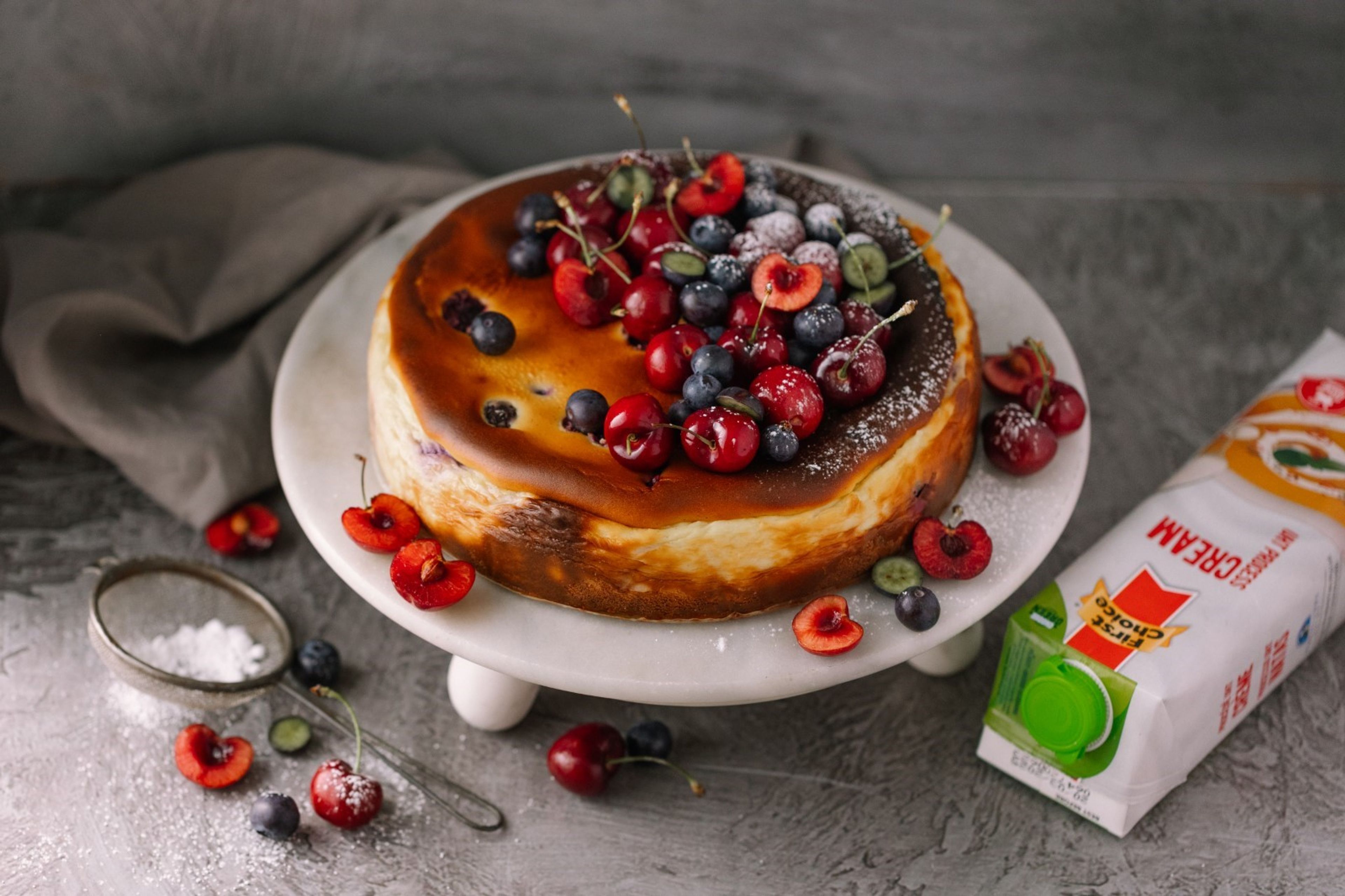 Cherry & Berry Basque Cheesecake