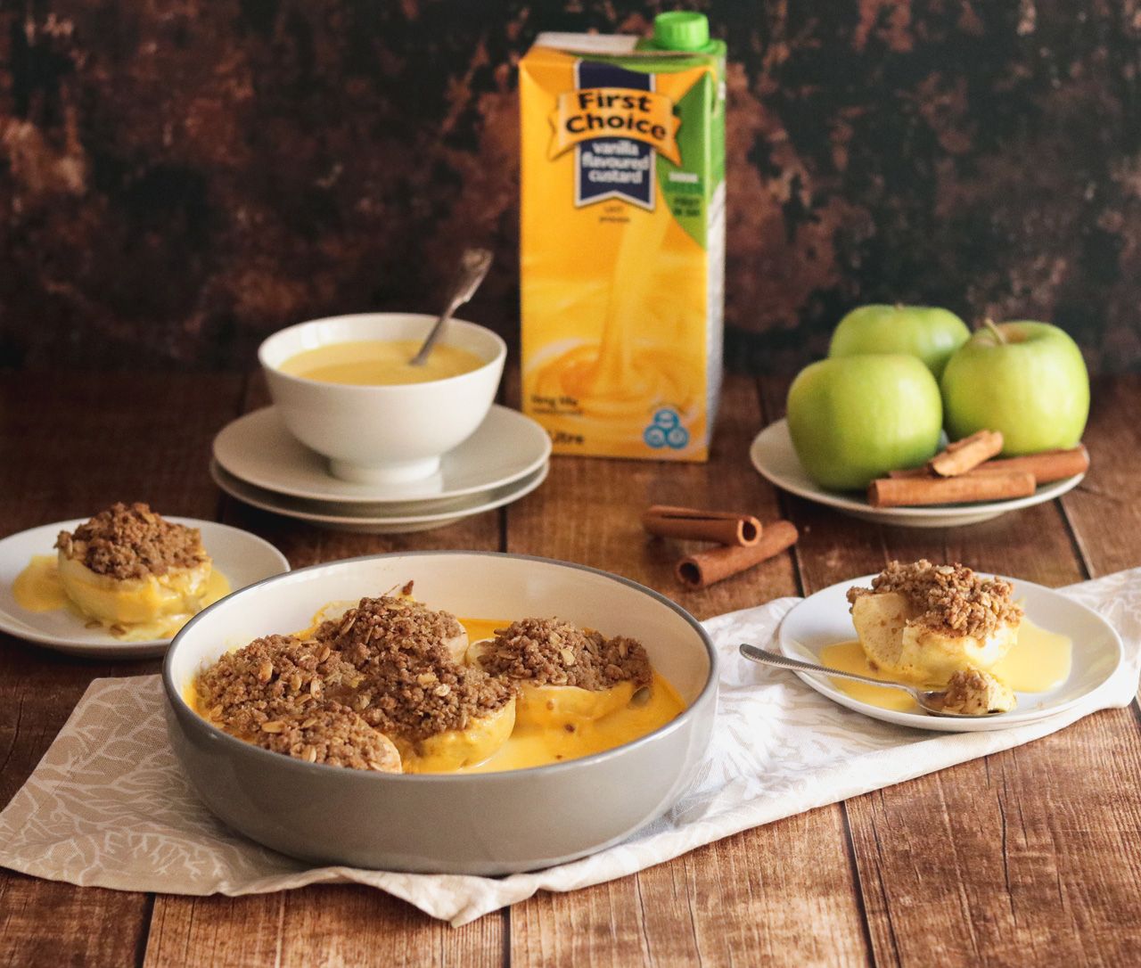 an image of Spiced Baked Apples And Custard
