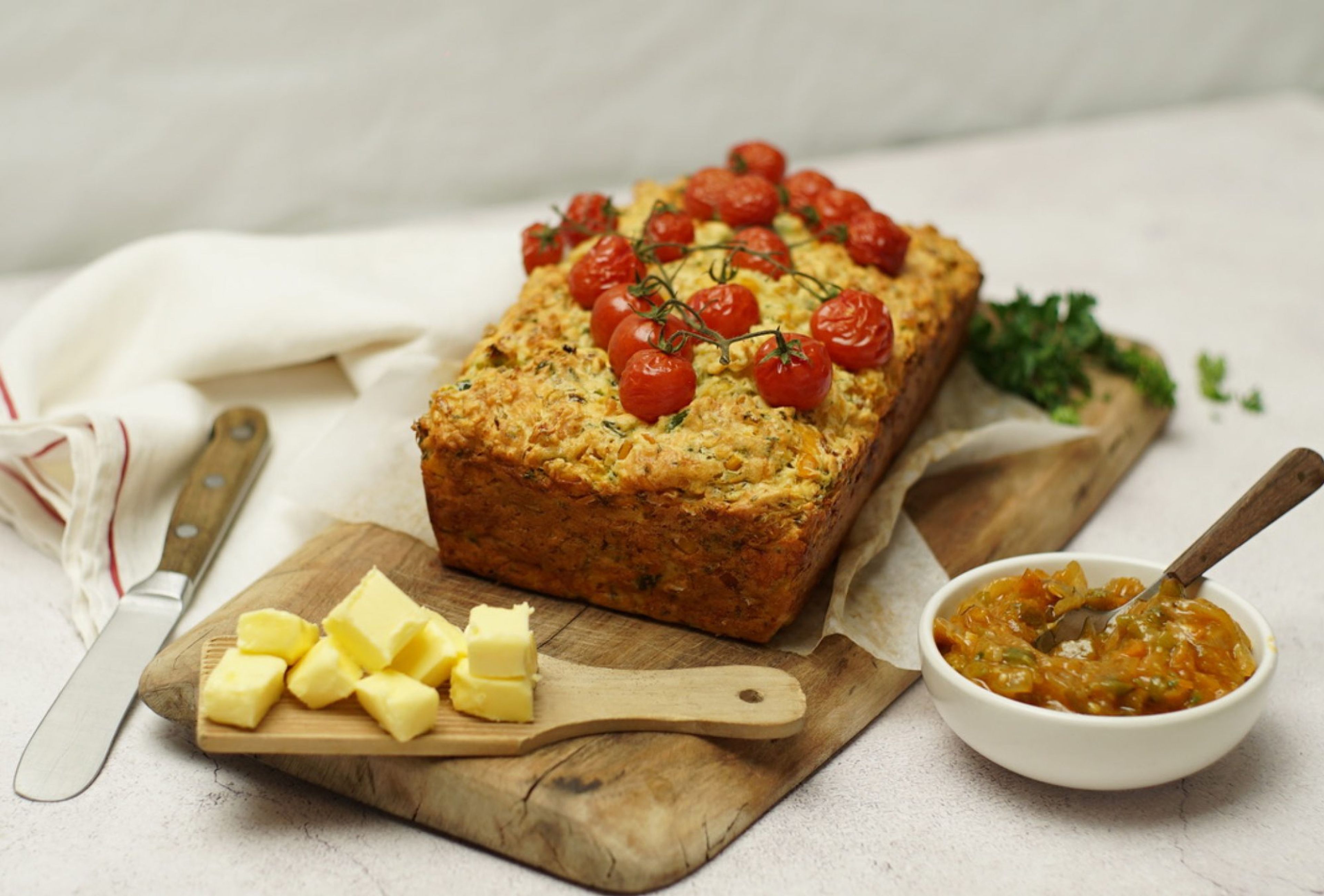 Corn and Cheese Bread with Chakalaka