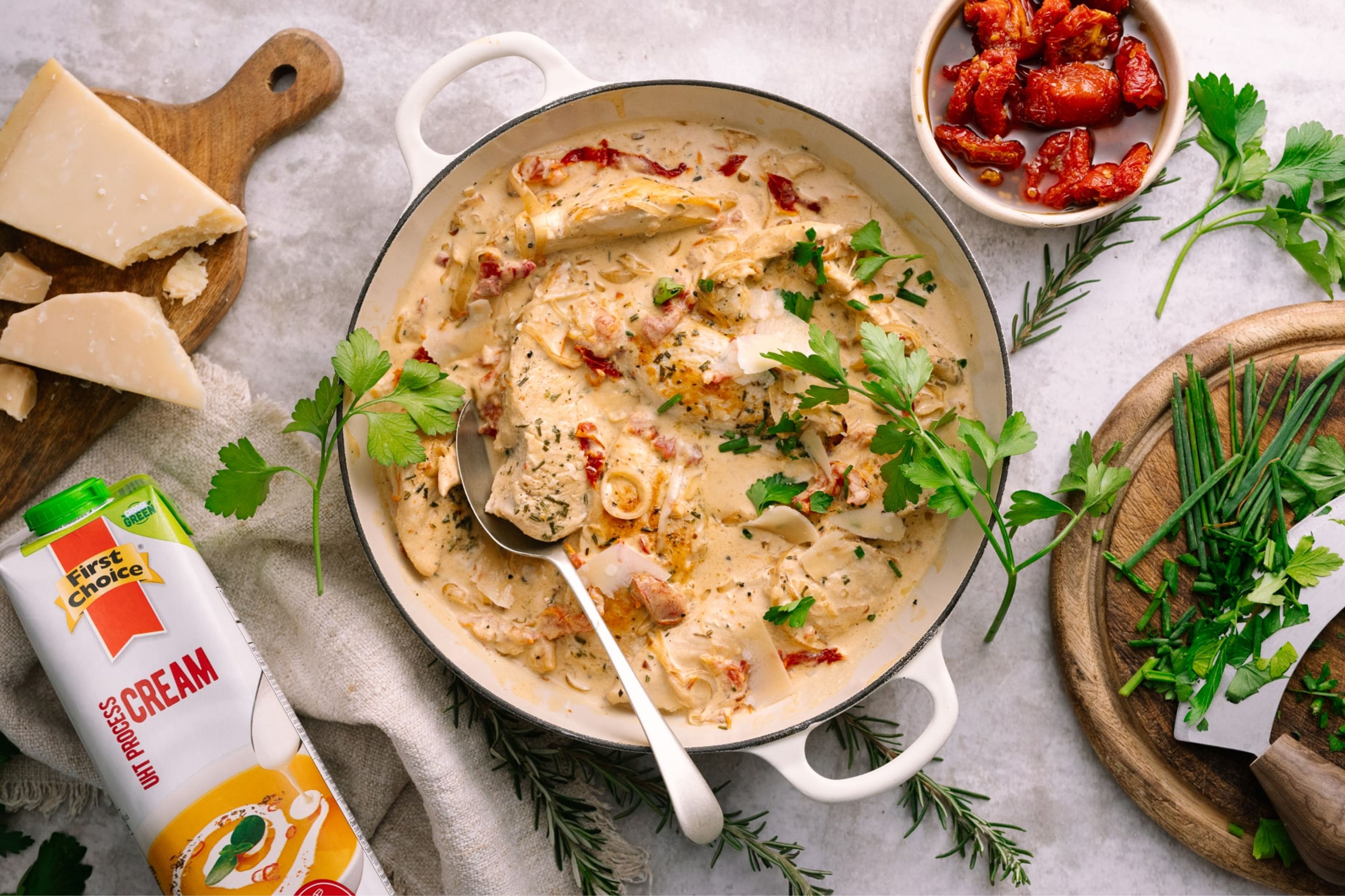 Lemony Chicken with Sundried Tomatoes and Herbs