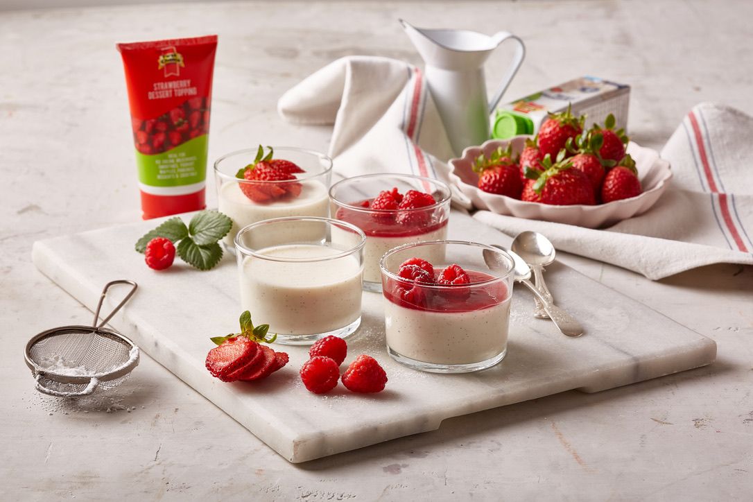 Strawberry and Honey Panna Cotta