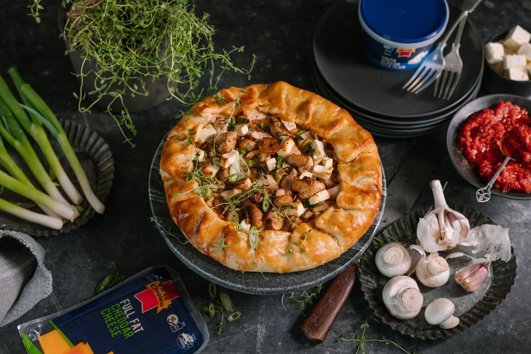 Chicken Mushroom and Cheese Galette