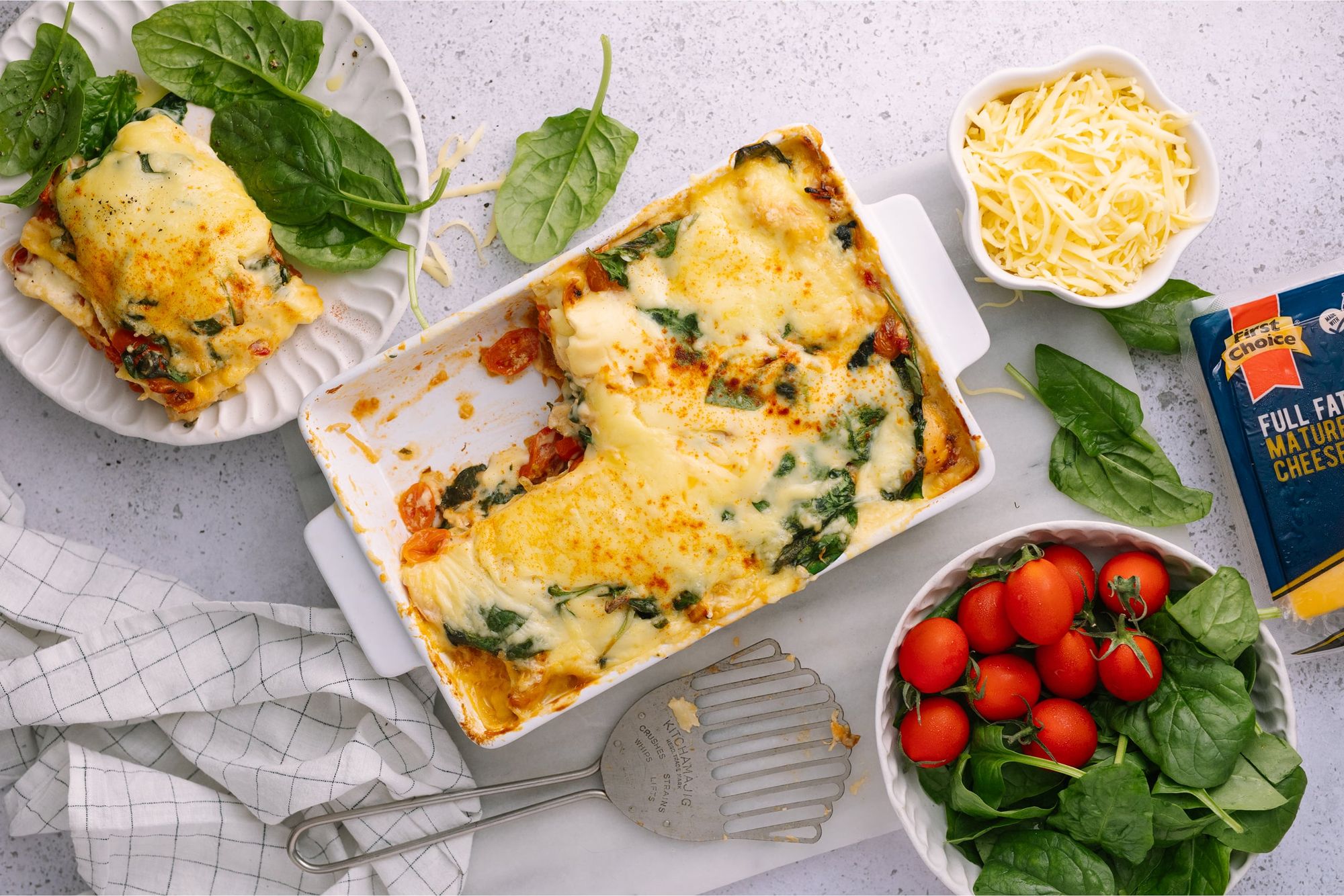 Chicken Spinach and Baby Tomato Lasagne