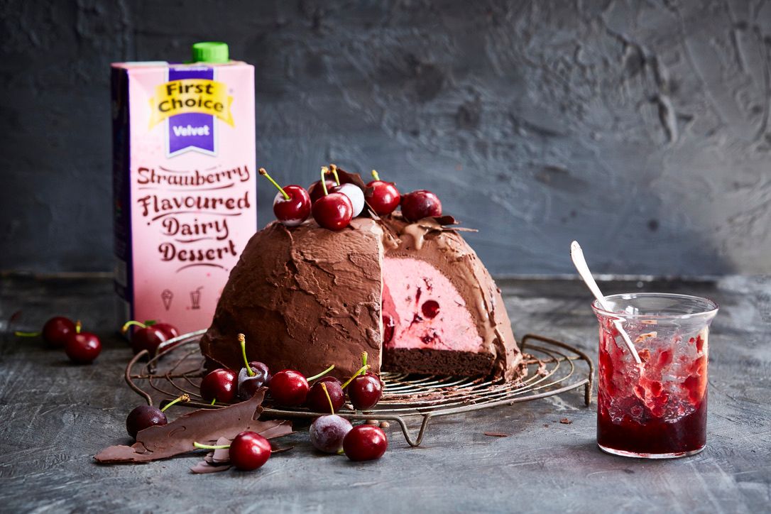 Chocolate and Cherry Ice-Cream Bombe