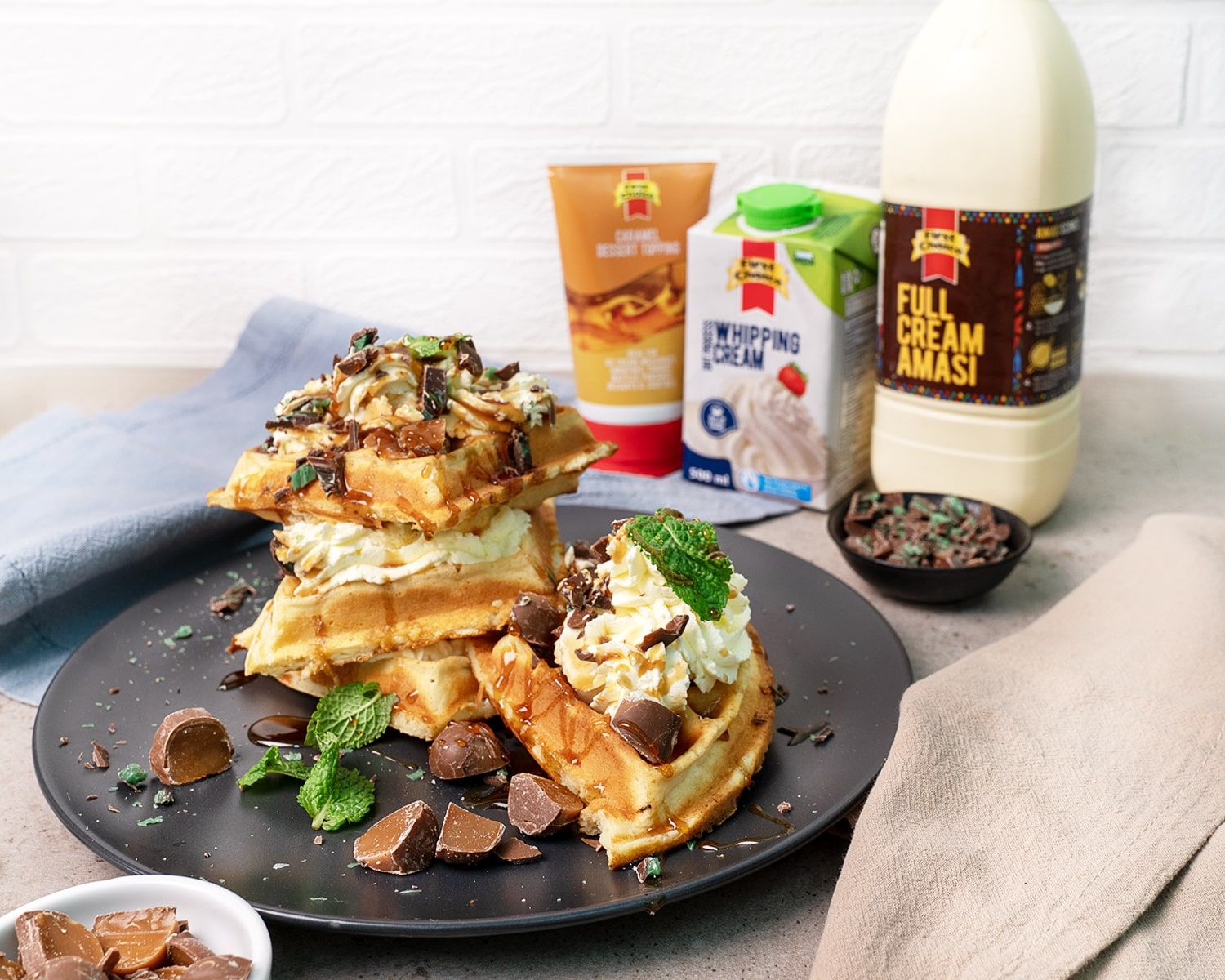 Peppermint Crisp Waffles