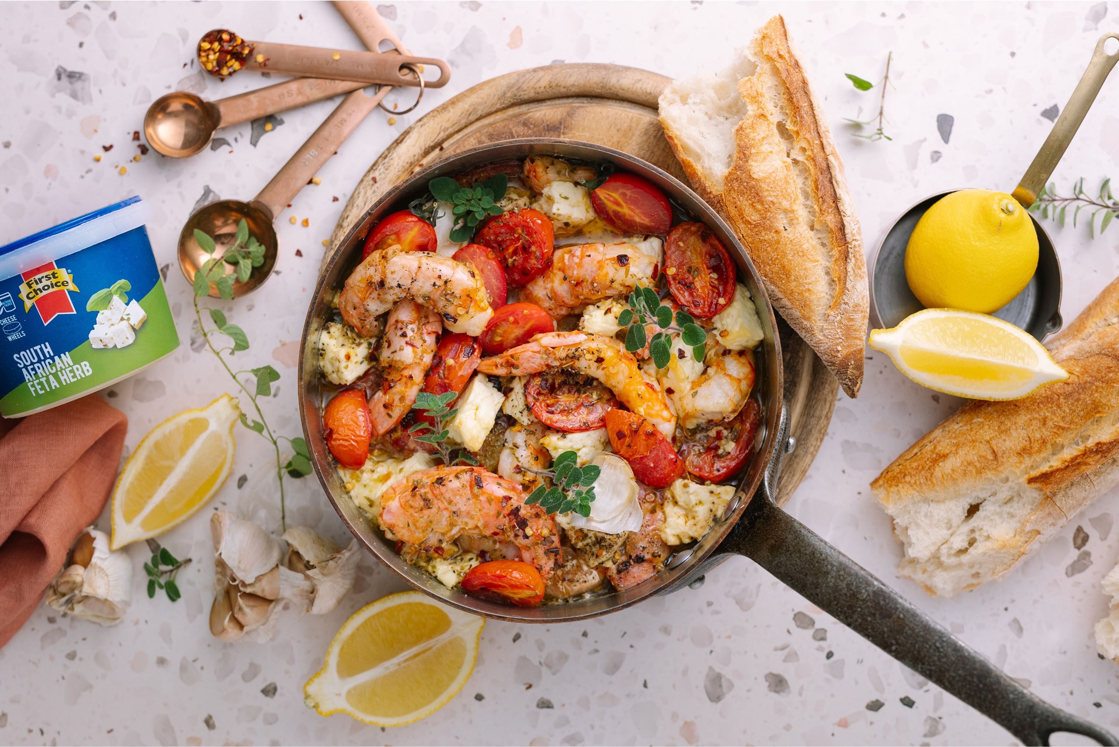 Baked Prawns with Lemon and Feta