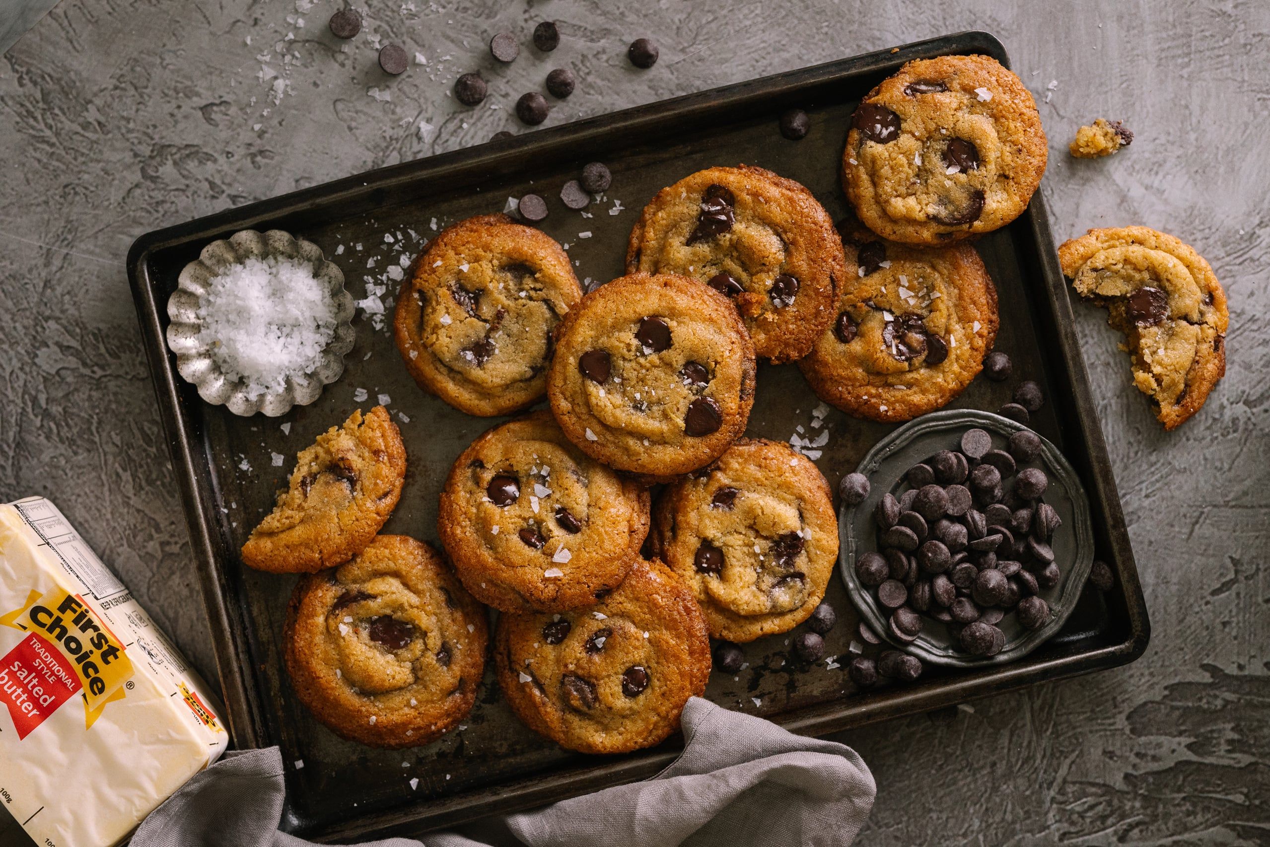 Salted Chocolate Chip Cookies