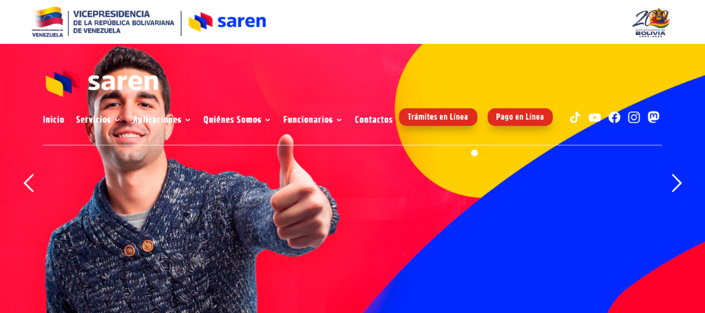 Portal web oficial del SAREN para tramites en linea y pago de Planilla PUB