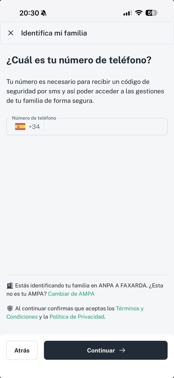 Valida o teu número de móbil
