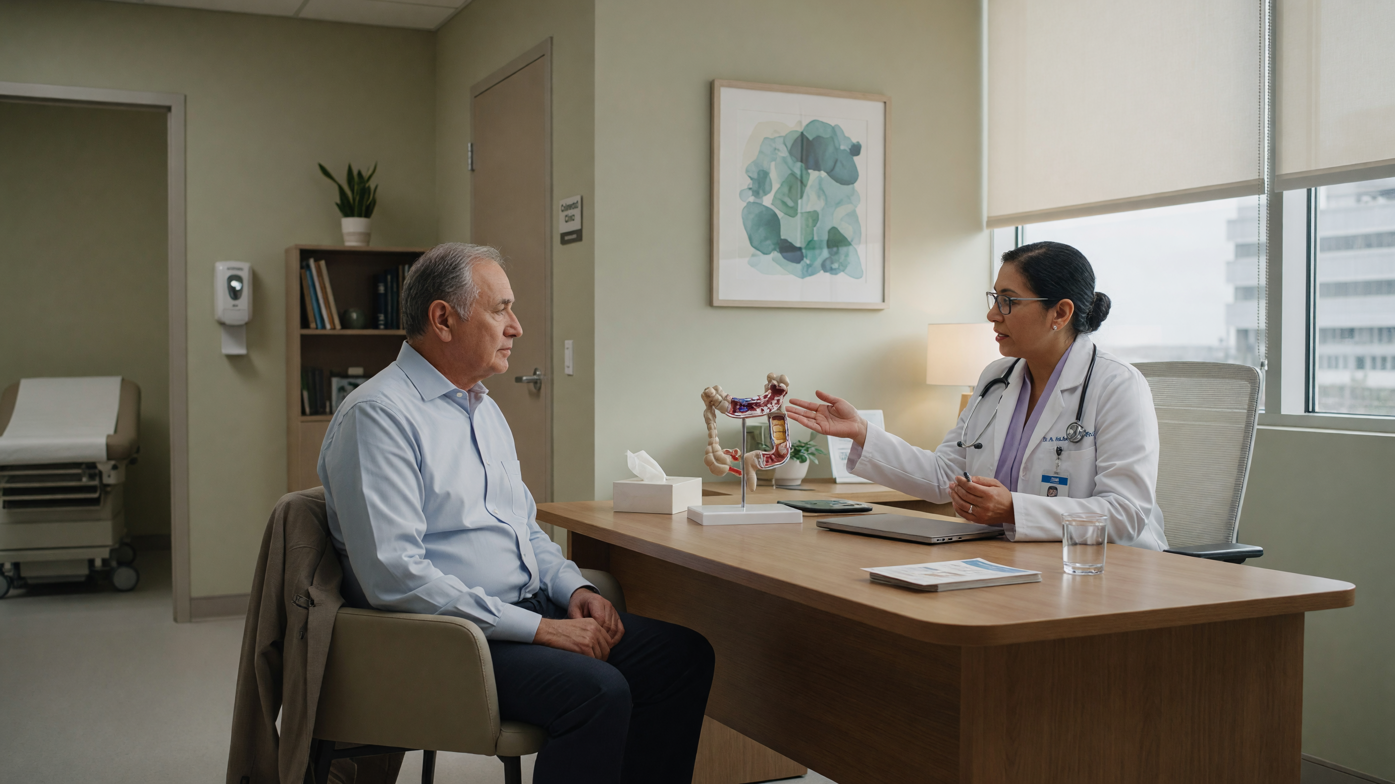 Doctor consulting patient about Grade 4 piles treatment options at Lux Hospitals