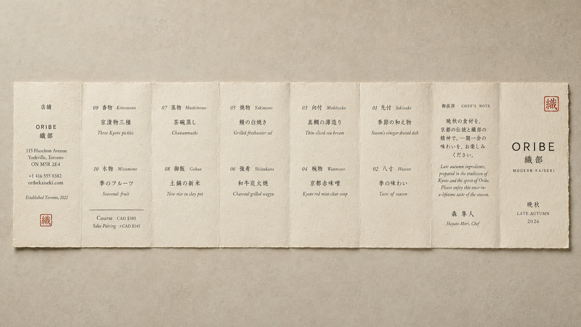 折页菜单完全展开 + 信纸 Letterhead 全景