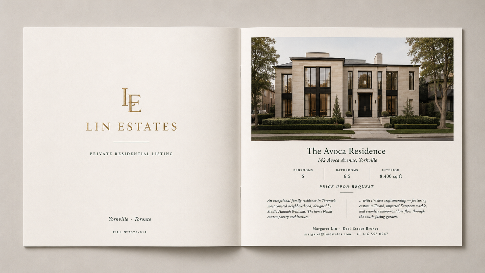 The Avoca Residence 物业小册子双联页 —— Yorkville 物业