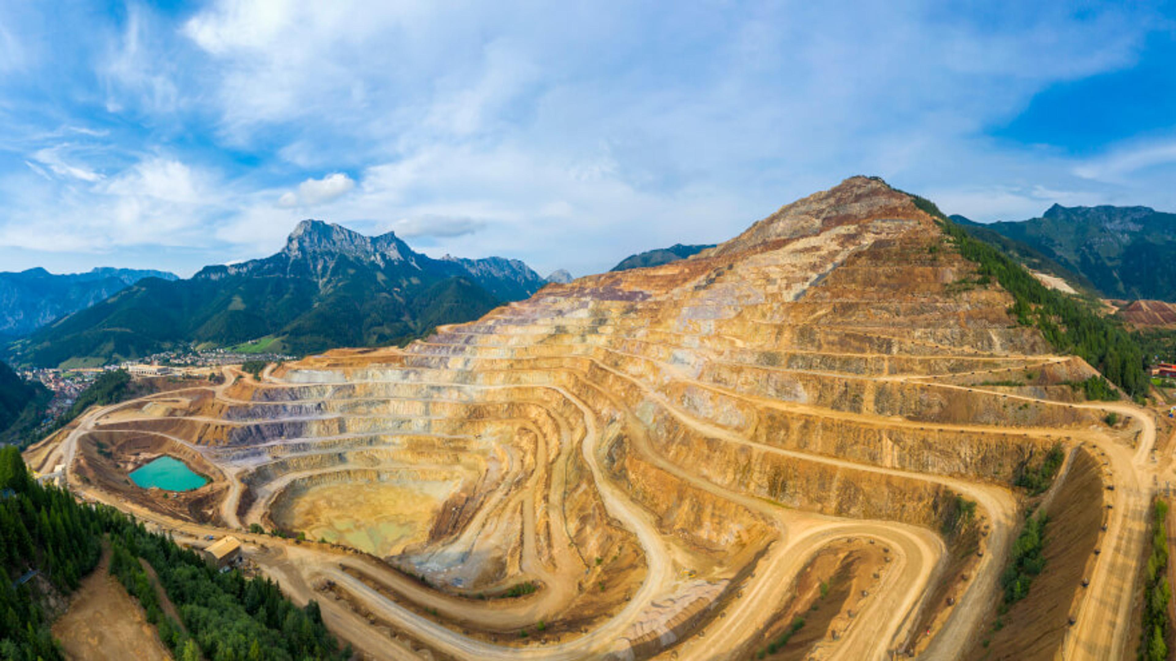 A panorama of an open pit