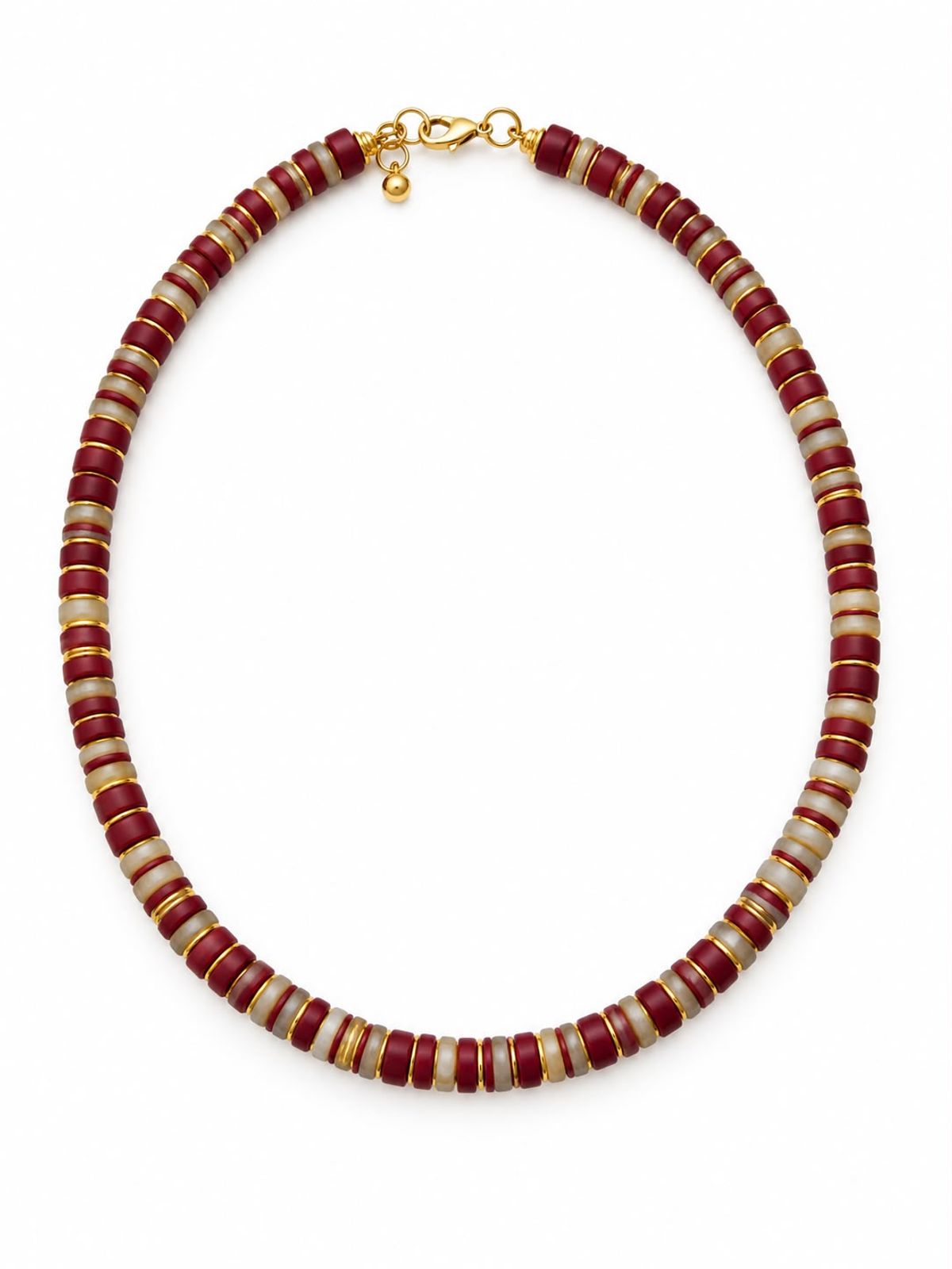 Collar Discos Blanco y Rojo