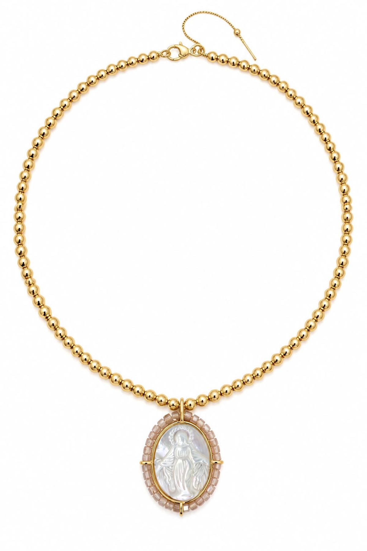 Collar Milagrosa Nácar Rosa