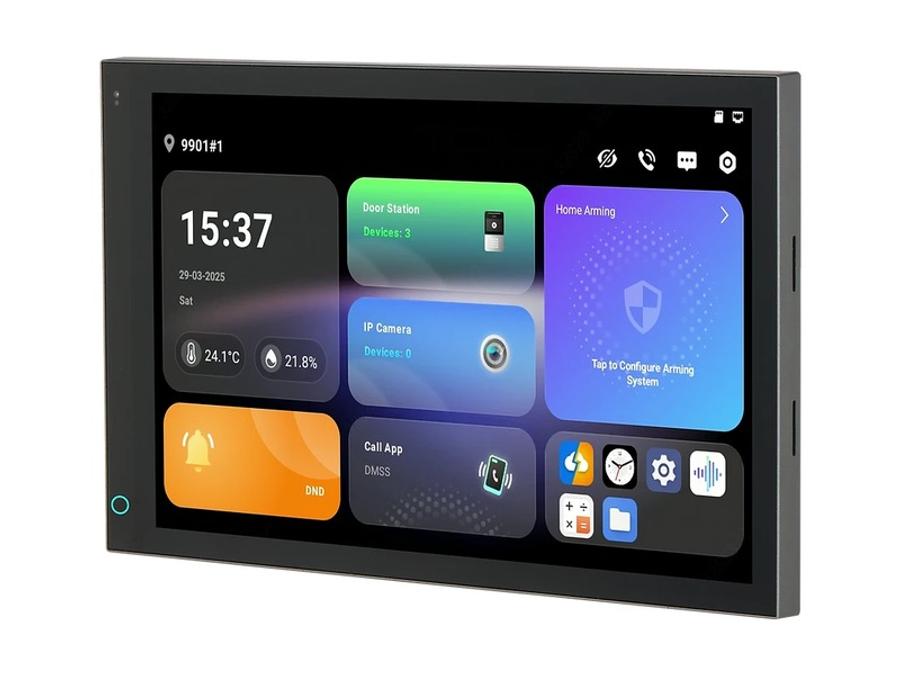 The SPRO indoor monitor from the side, showing its slim bezel