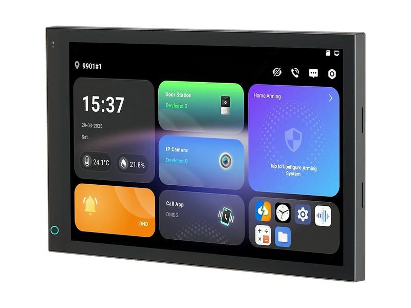 The SPRO indoor monitor from the side, showing its slim bezel