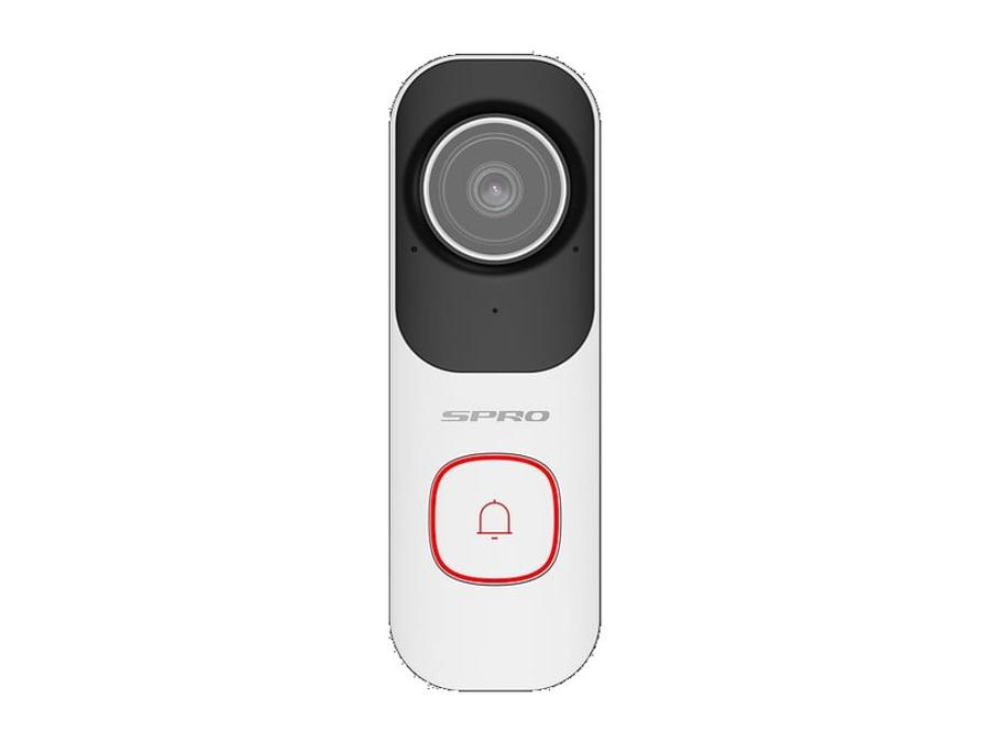 The white SPRO video doorbell from the front