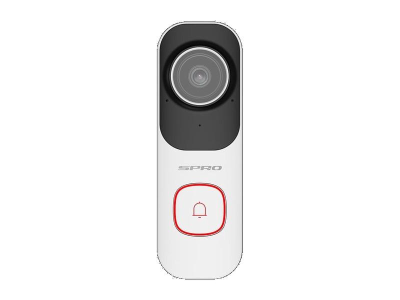 The white SPRO video doorbell from the front