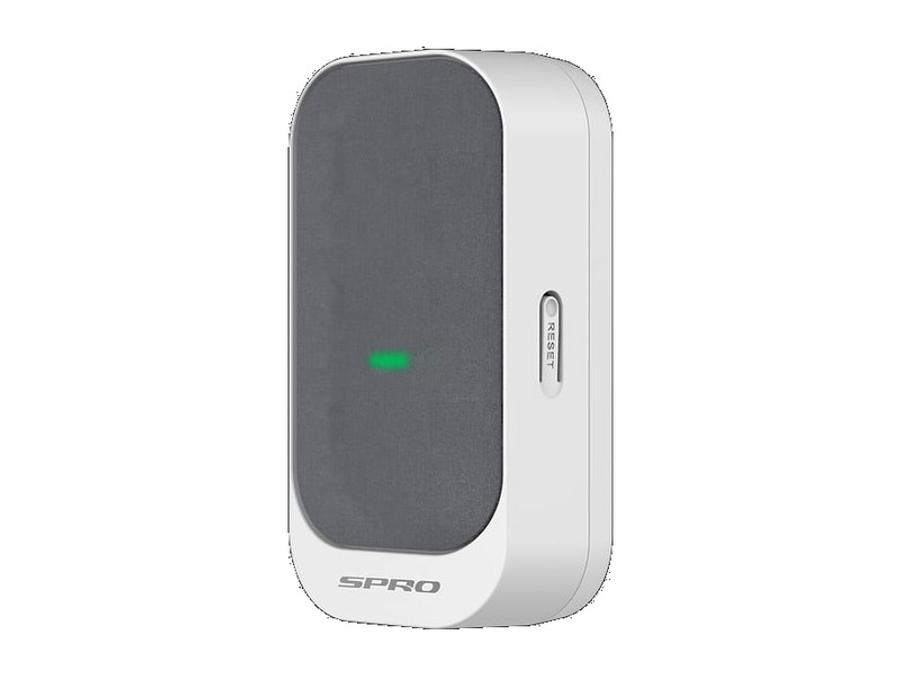 The plug-in indoor chime that comes with the doorbell