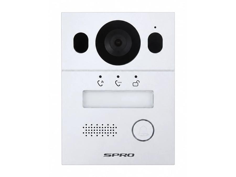 A SPRO door station with a lit name plate and infrared night vision