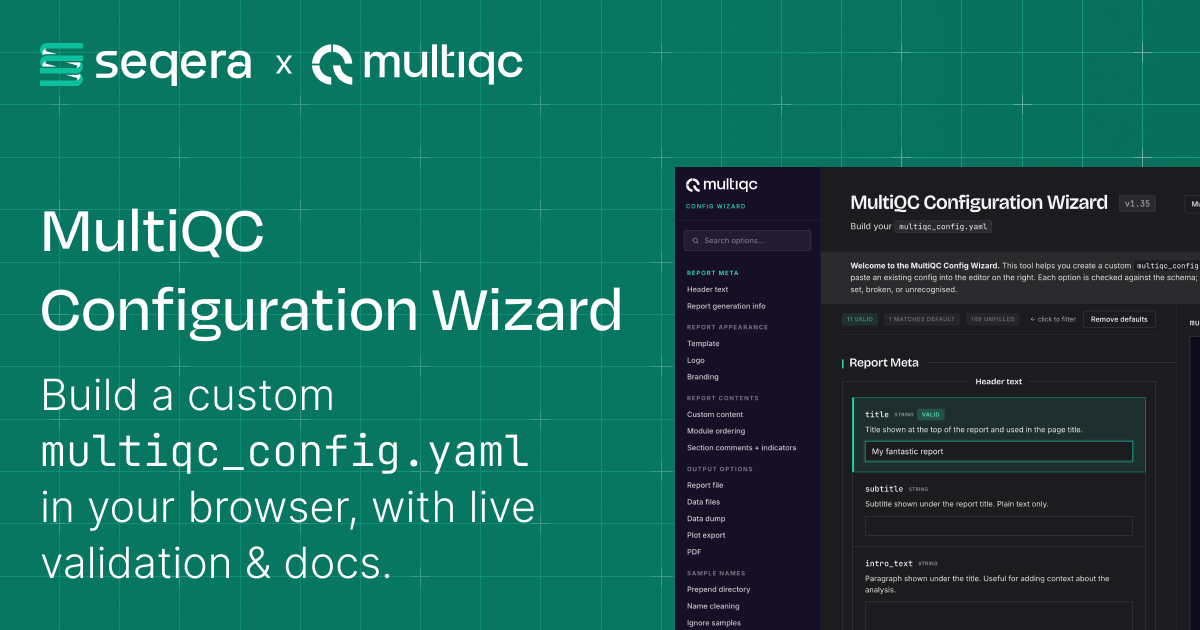 Introducing the MultiQC Config Wizard | Seqera