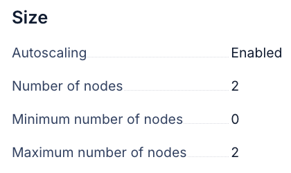 Autoscaling and number of nodes