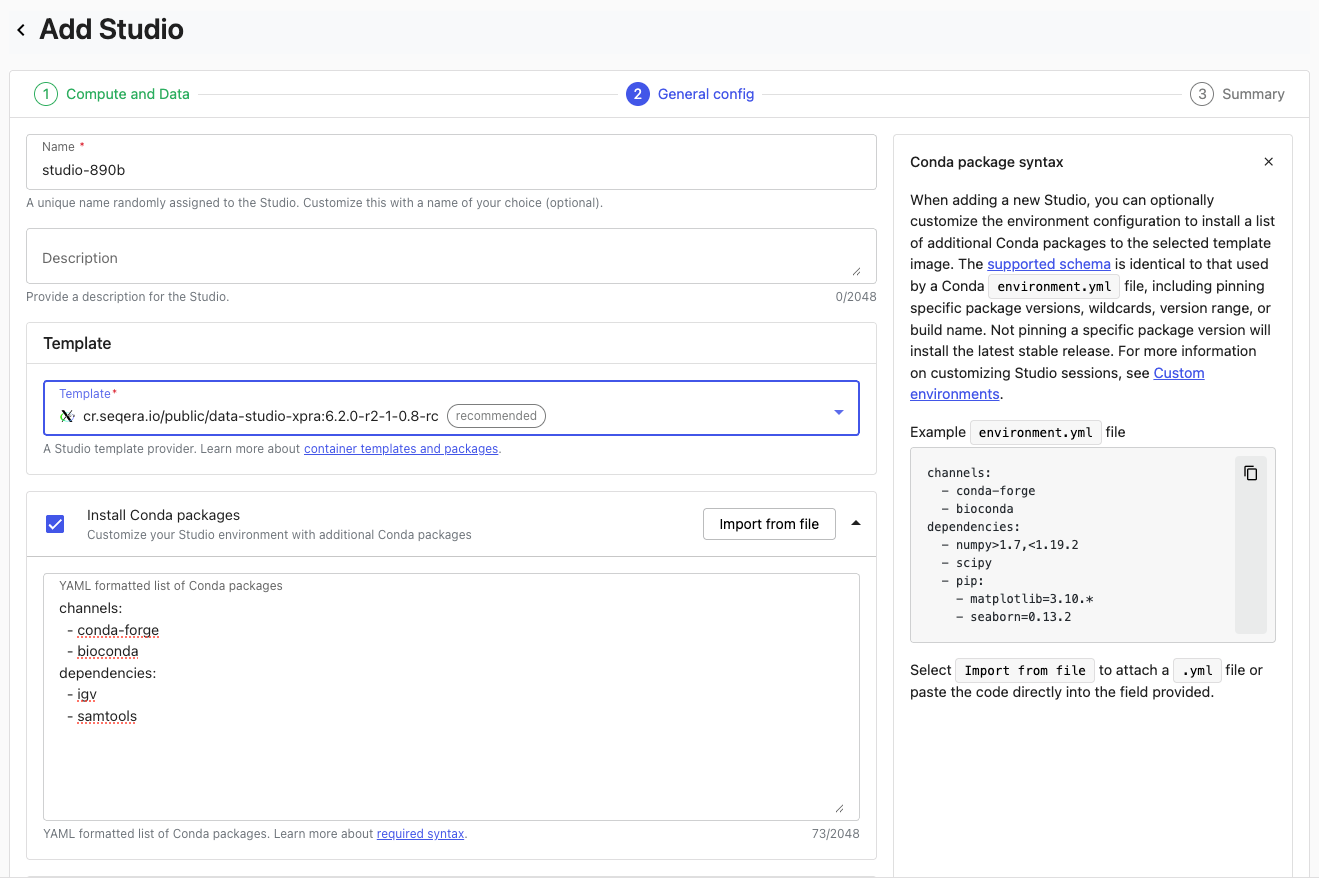 Extending existing Studios templates via Conda and Wave