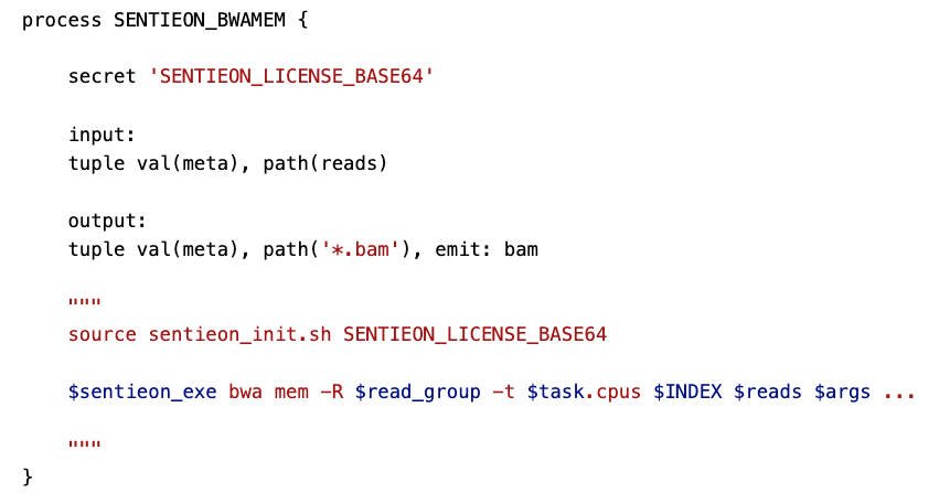Example pipeline code snippet