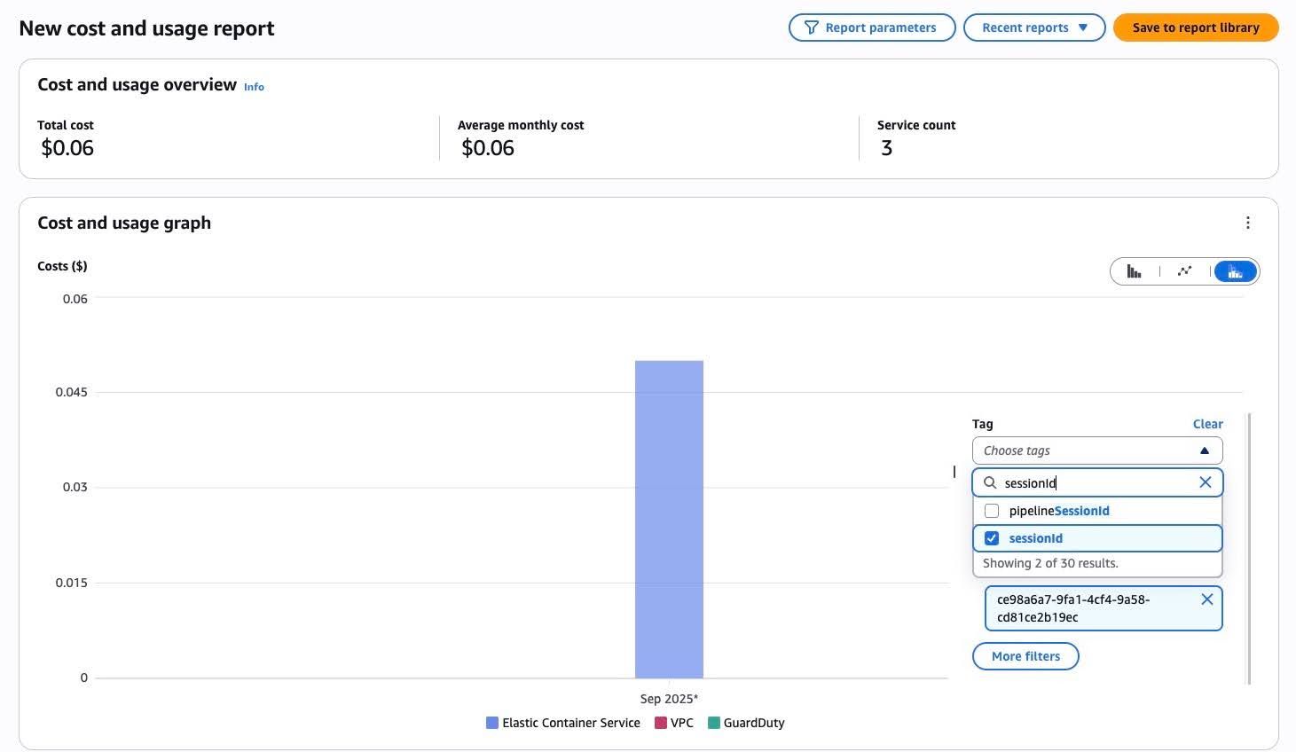 AWS Coster Explorer - Filter Cost Explorer graphs by unique Platform run or Nextflow session identifiers.