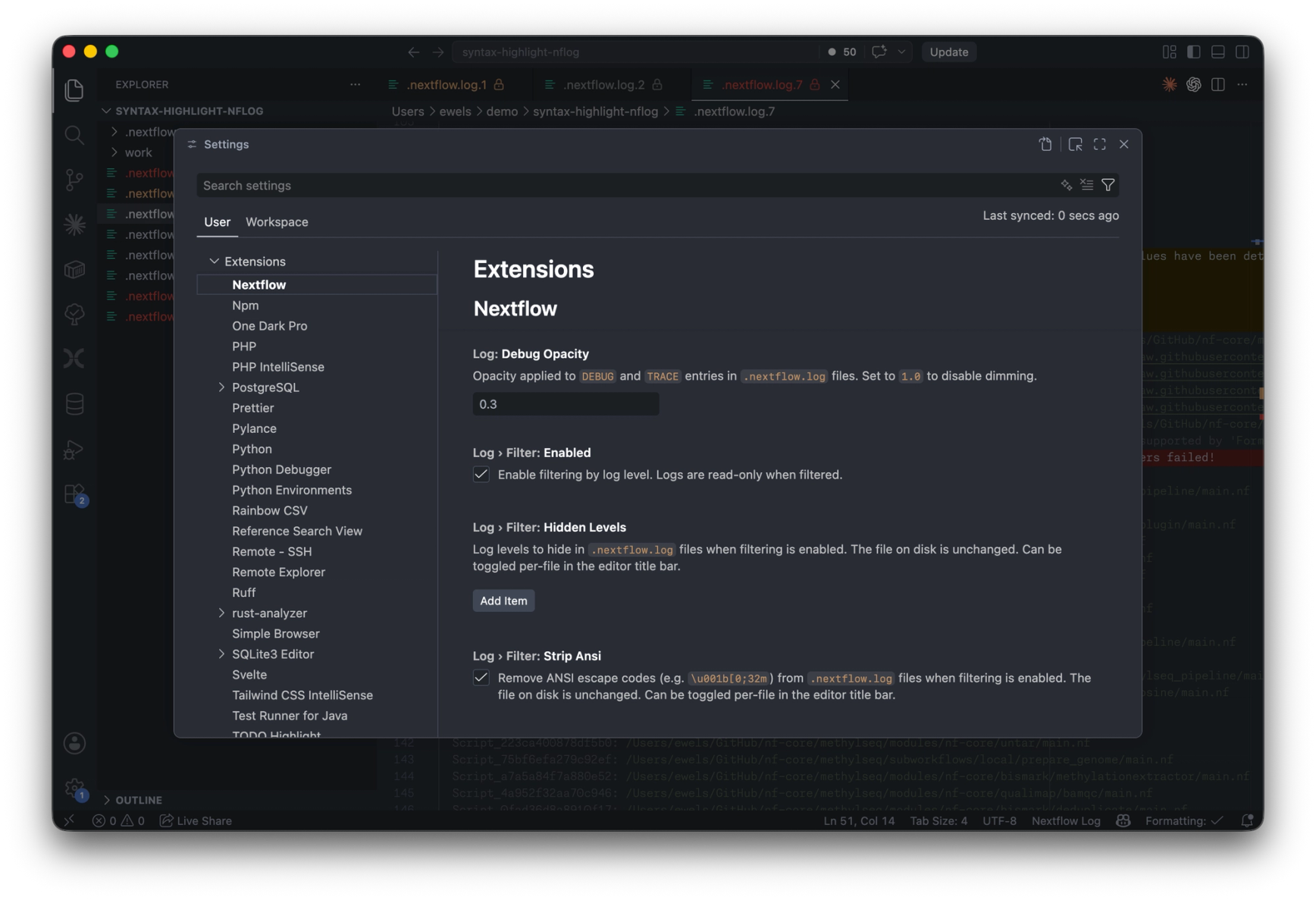 VS Code Nextflow Extension Settings