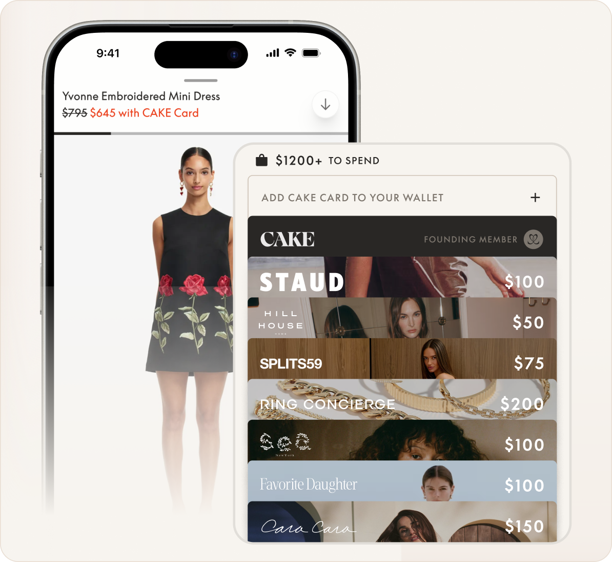 Two women shopping in a CAKE app