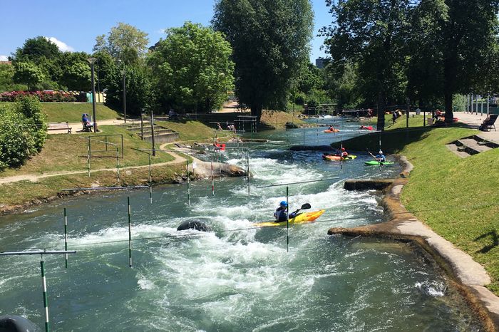 Der mittler Teil des Parc Eau Vive in Huningue