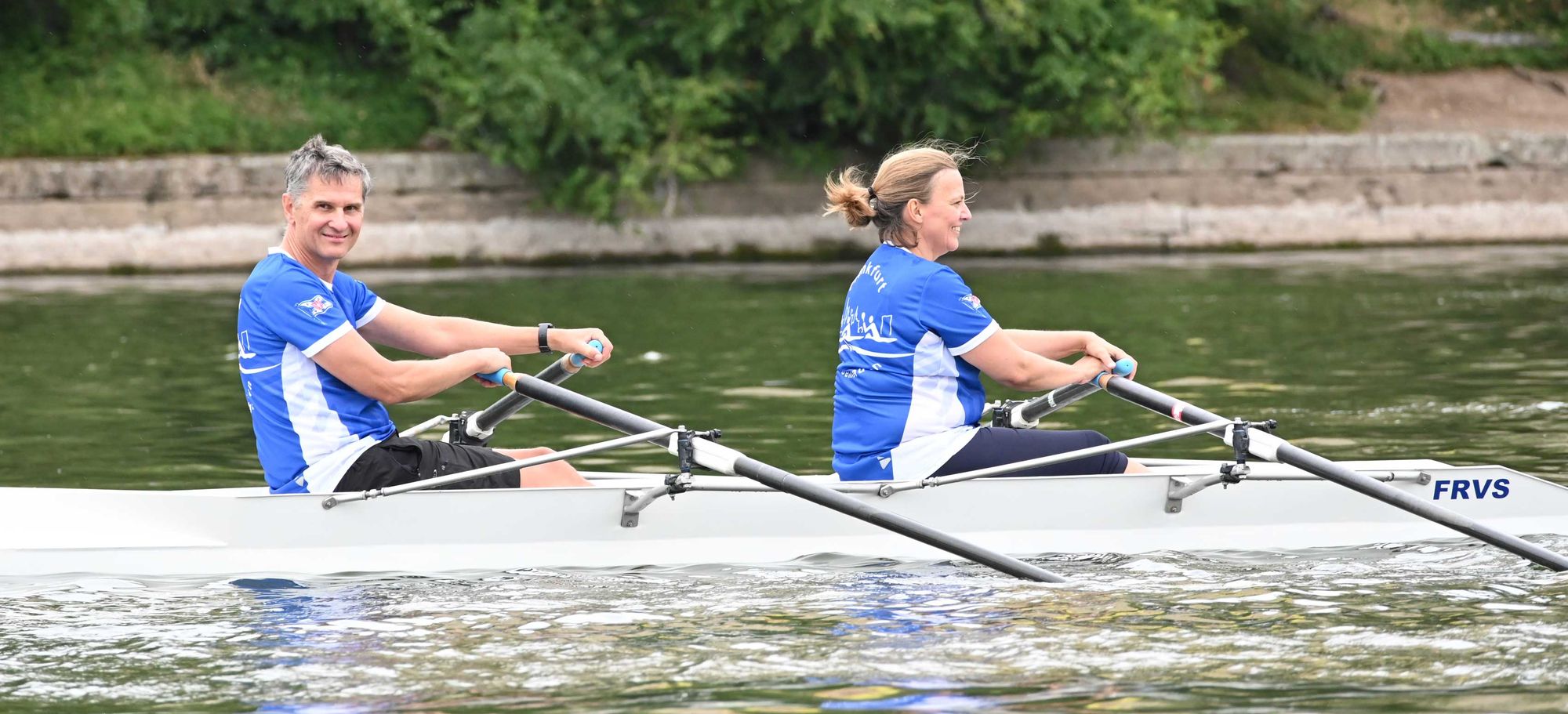 Rowing in a double on the Main