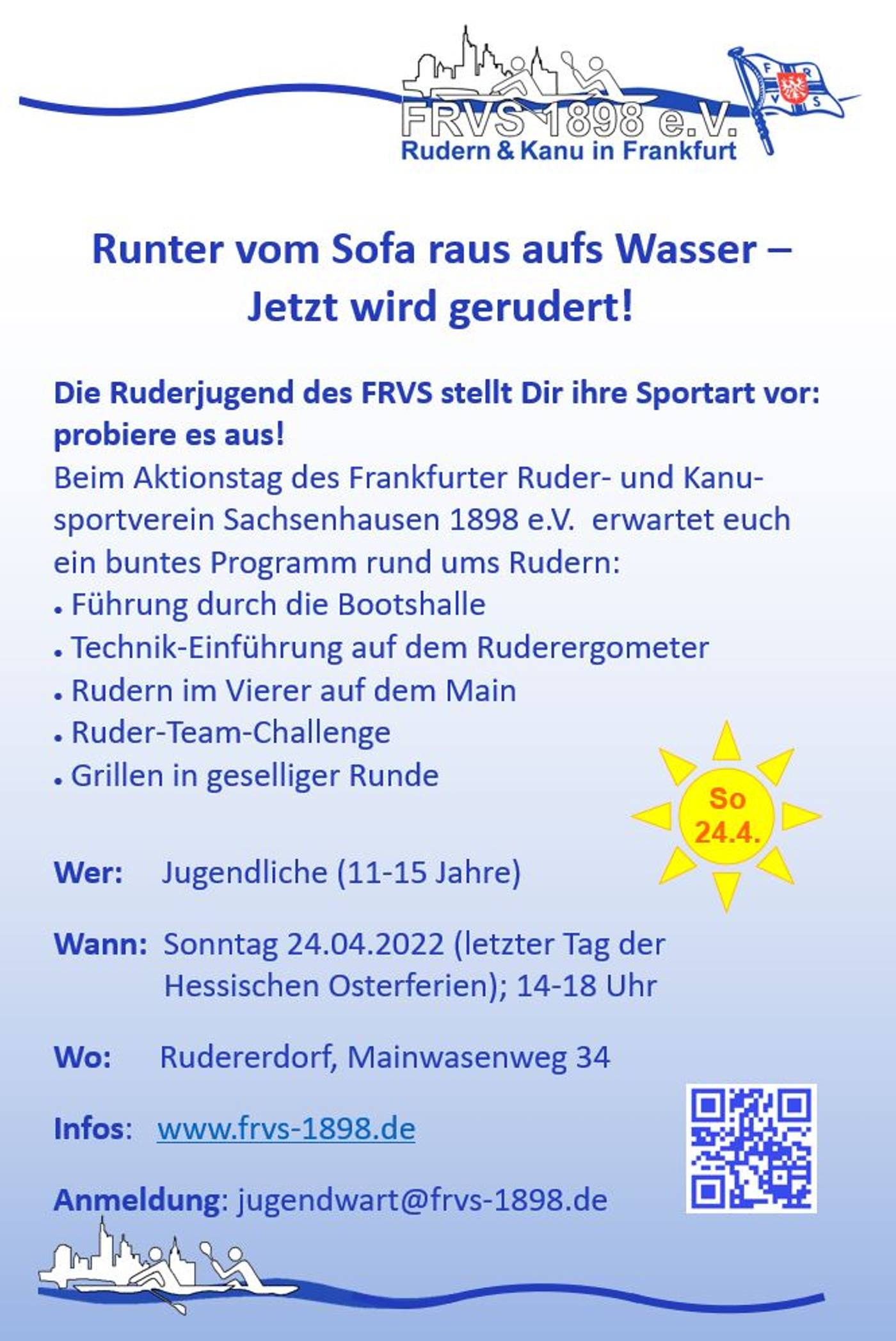 Rowing youth open day 24 April