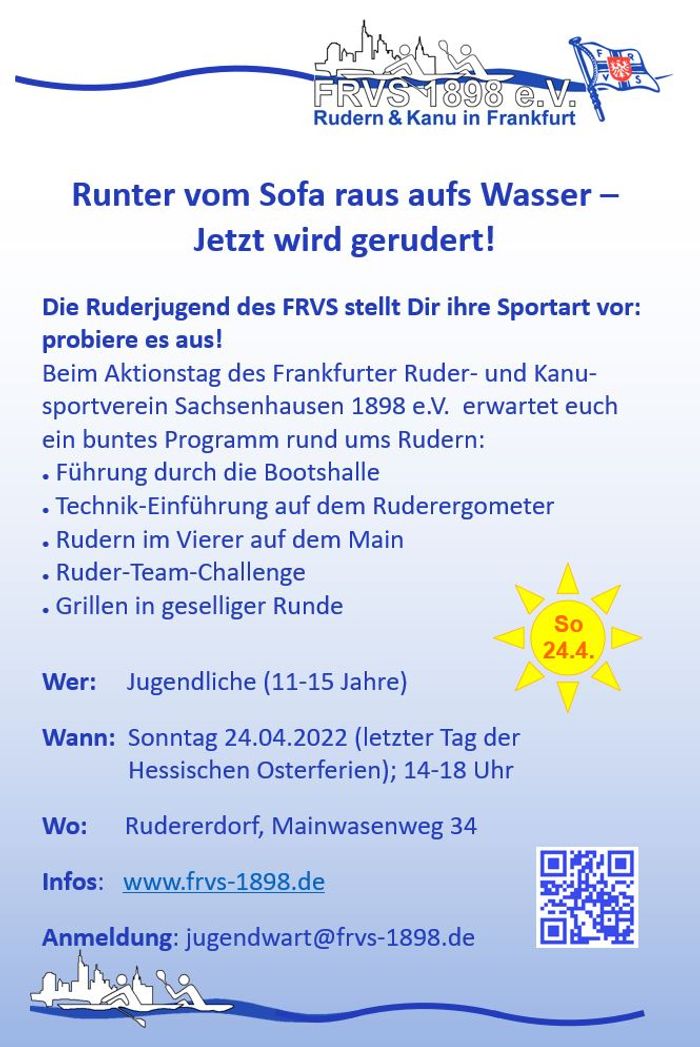 Ruderjugend Aktionstag 24.4.